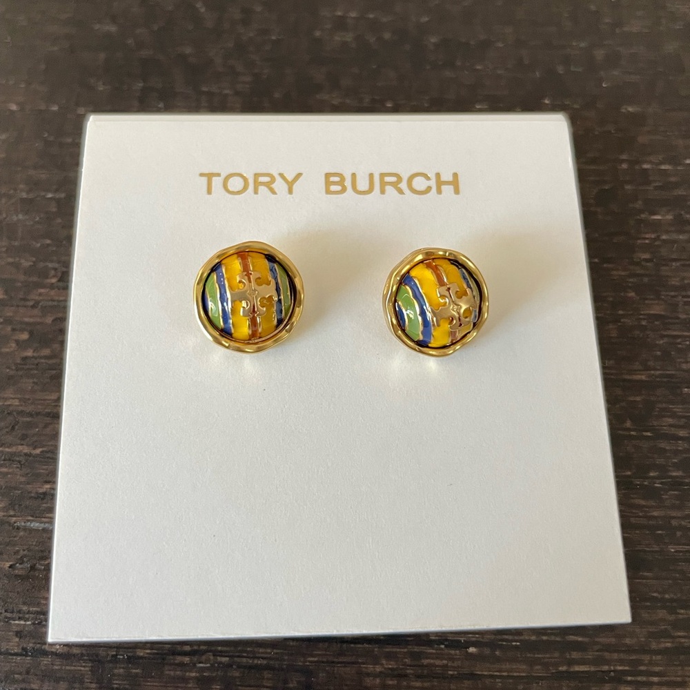 Tory Burch Roxanne Circle Stud Earrings NWOT